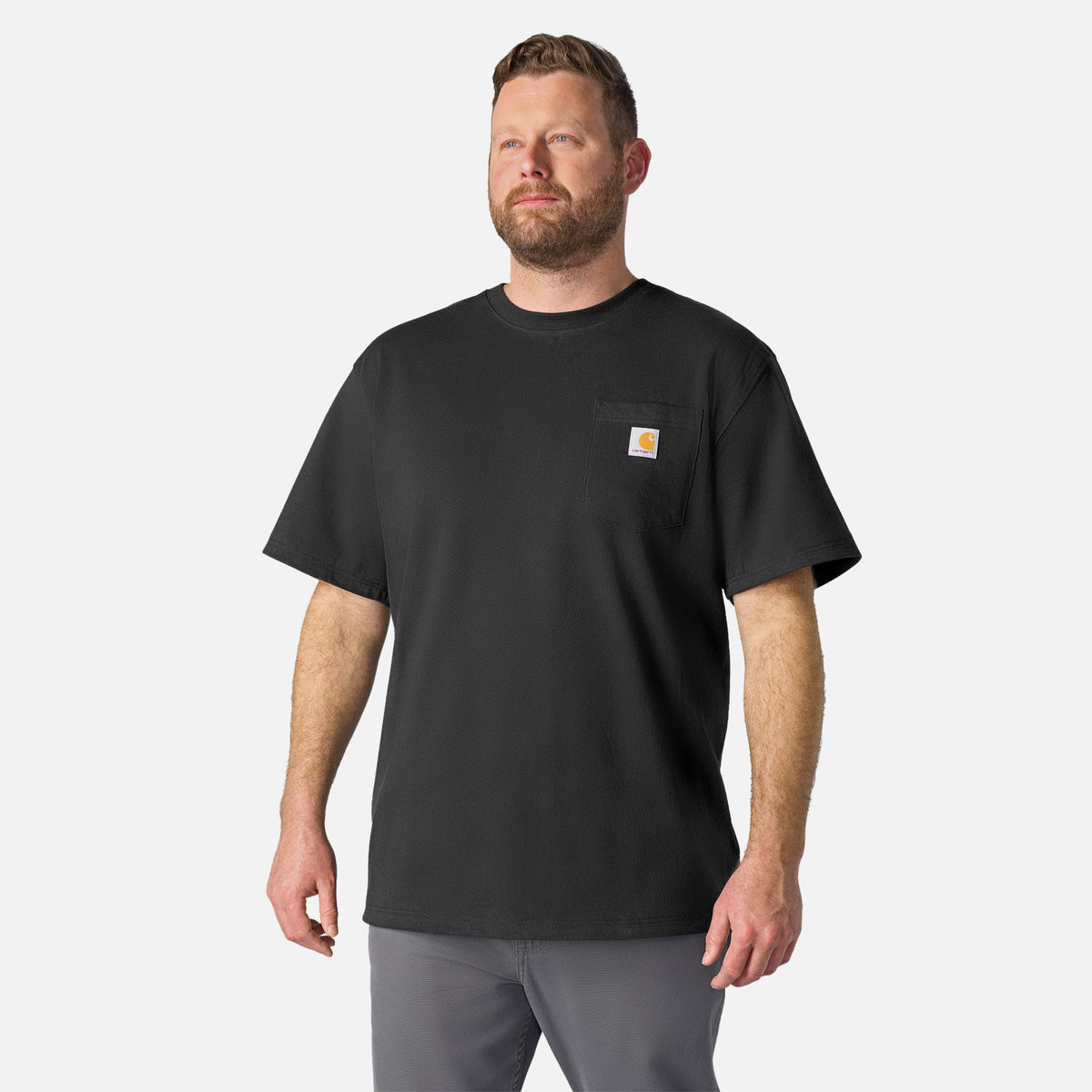 T-shirt manches courtes Carhartt en coton épais avec poche avant,vetements-tshirts, style décontracté, coloris neutre.