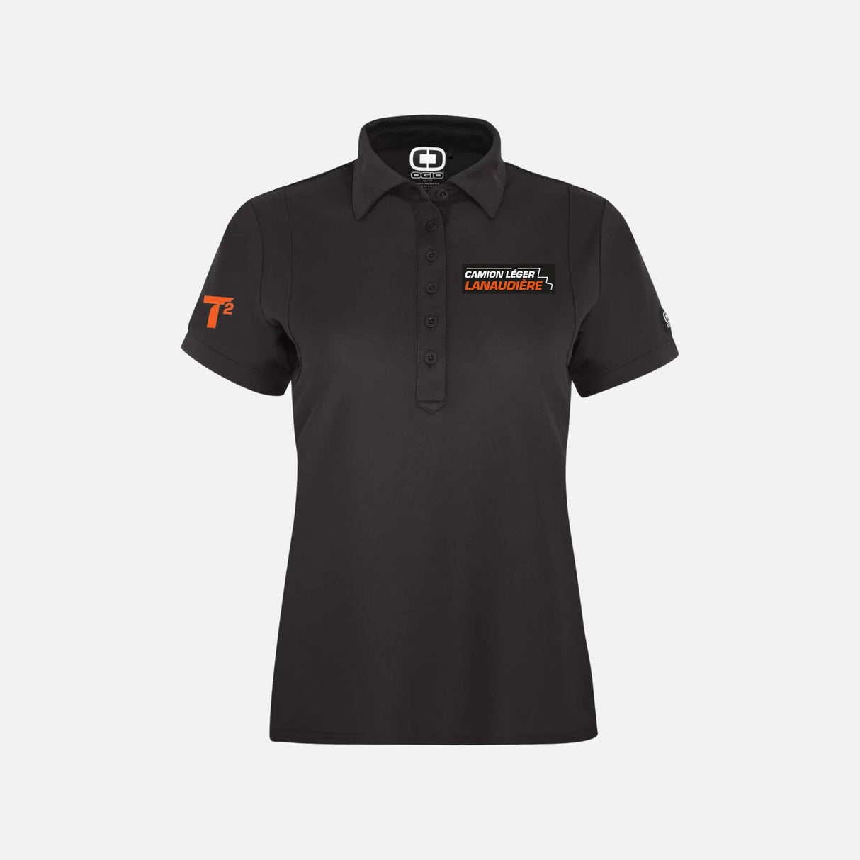 Polo à manches courtes OGIO LOG101 TD en coton avec col classique, couleur unie, vue de face.
