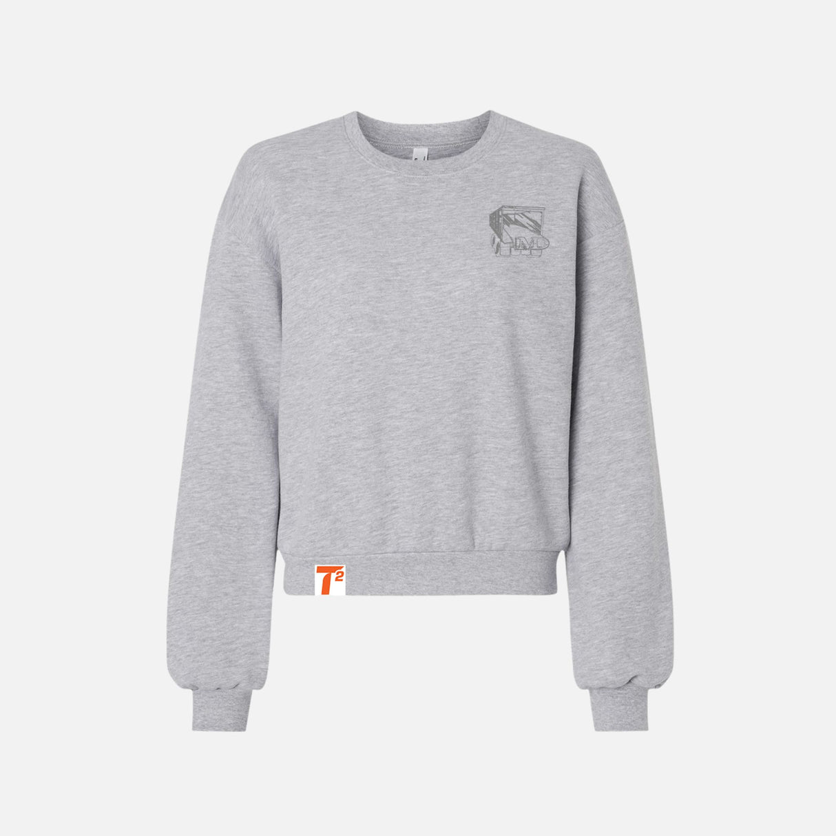 Chandail en molleton gris à col rond de American Apparel, vêtement chaud et confortable pour homme ou femme.