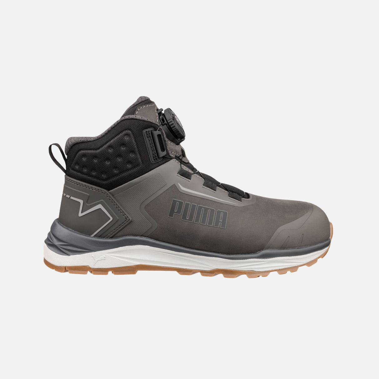 Bottes de travail Puma Fusion 6po avec ajustement BOA et protection composite, gris, solides et confortables pour le travail.