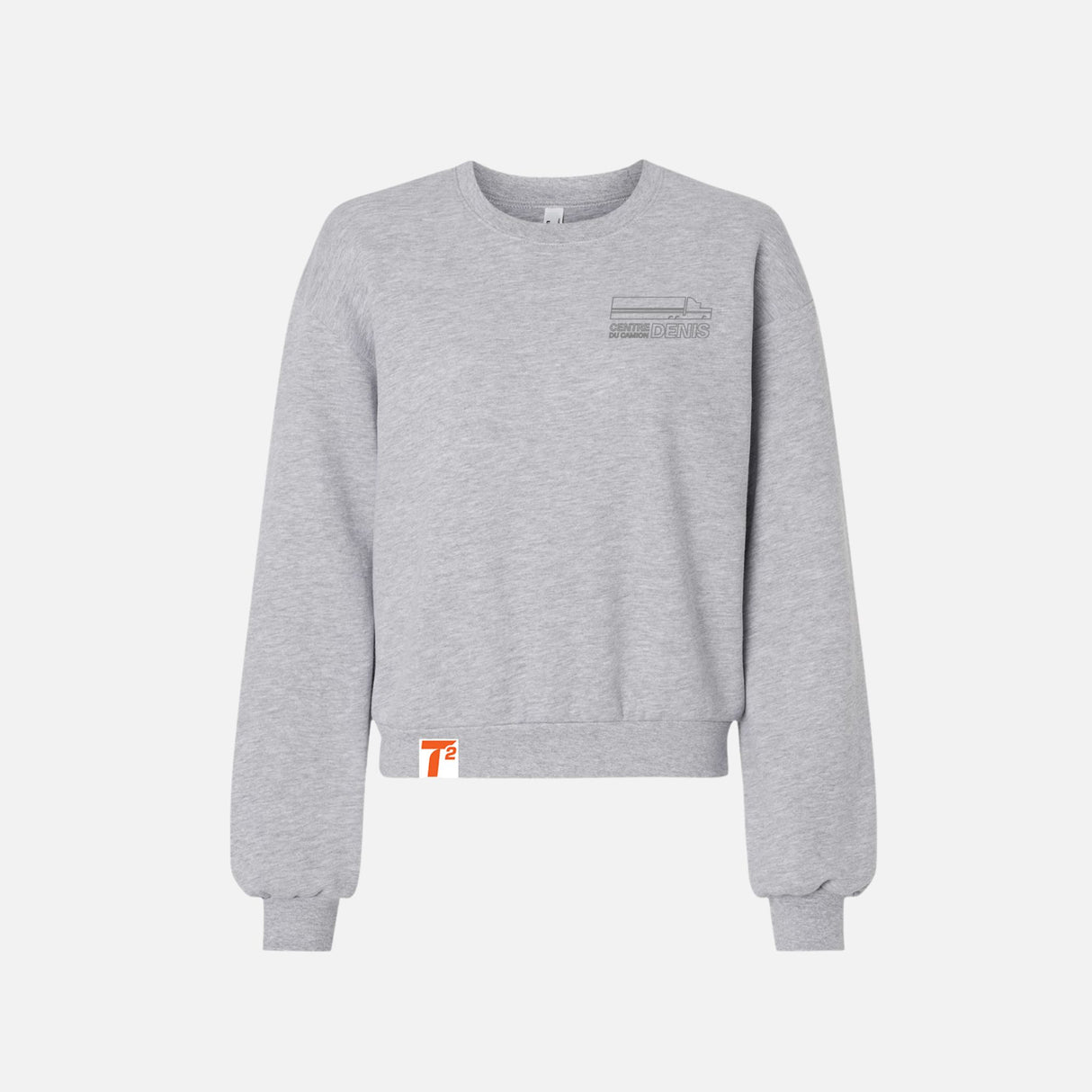 Chandail en molleton gris à col rond American Apparel RF494 TD, vêtements-chandails, style décontracté.