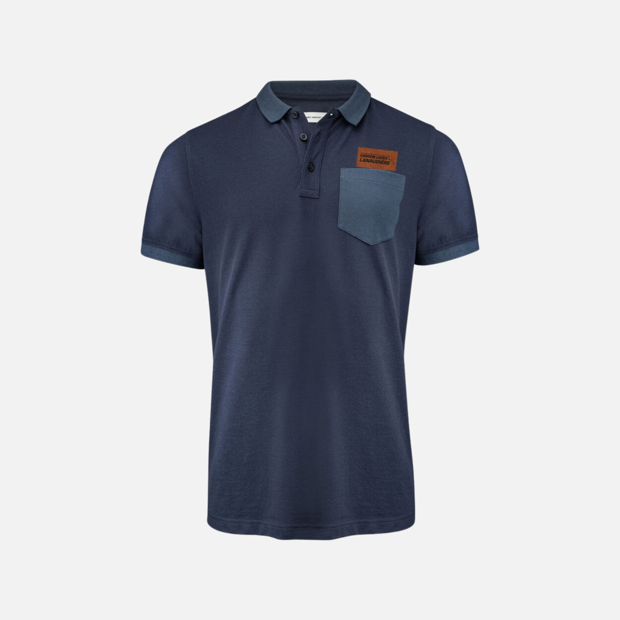 Polo bicolore pour homme de James Harvest, en marine, avec col et manches contrastantes, vêtement polo élégant et décontracté.