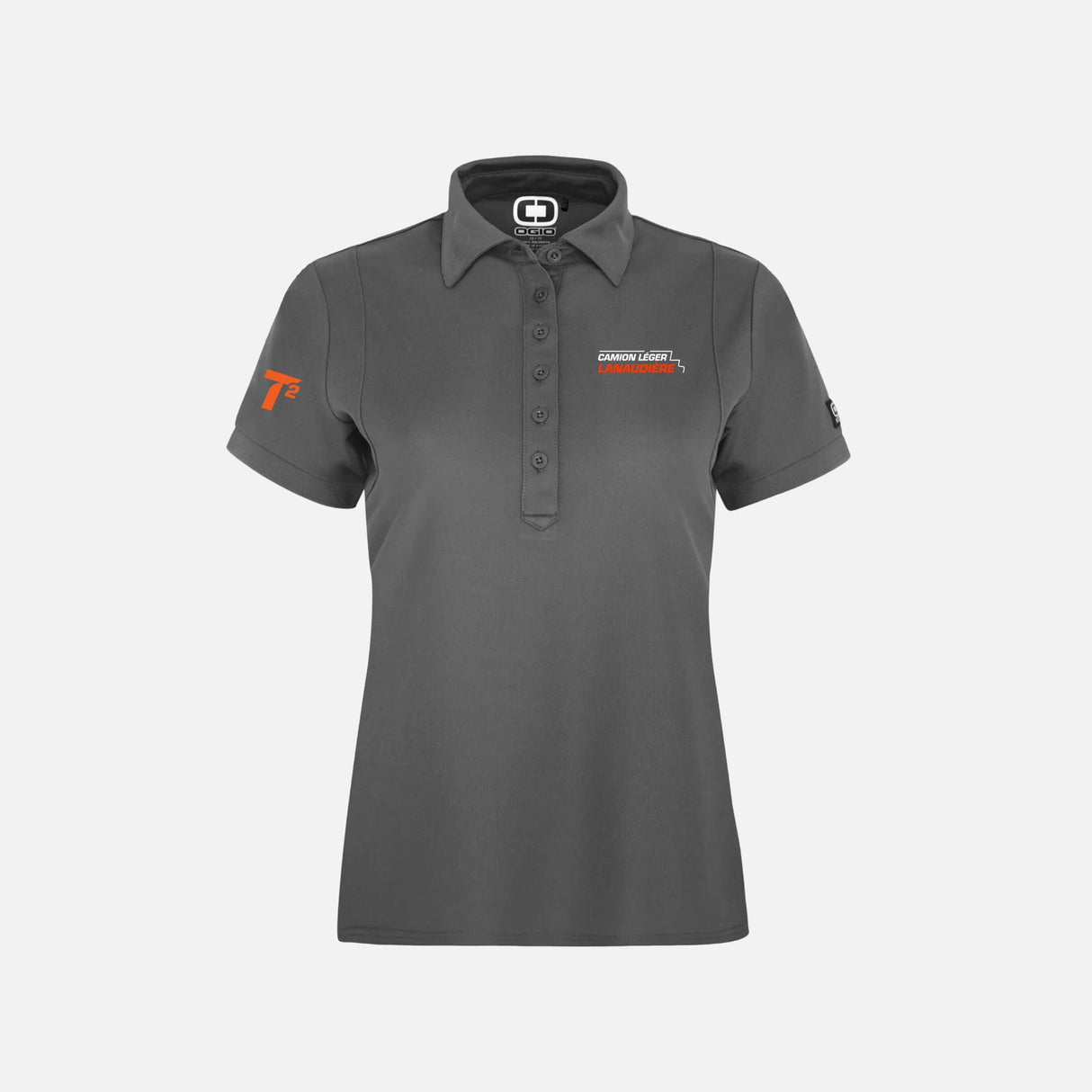 CLL-Polo-manches-courtes-femme-Ogio-LOG101-charbon-devant