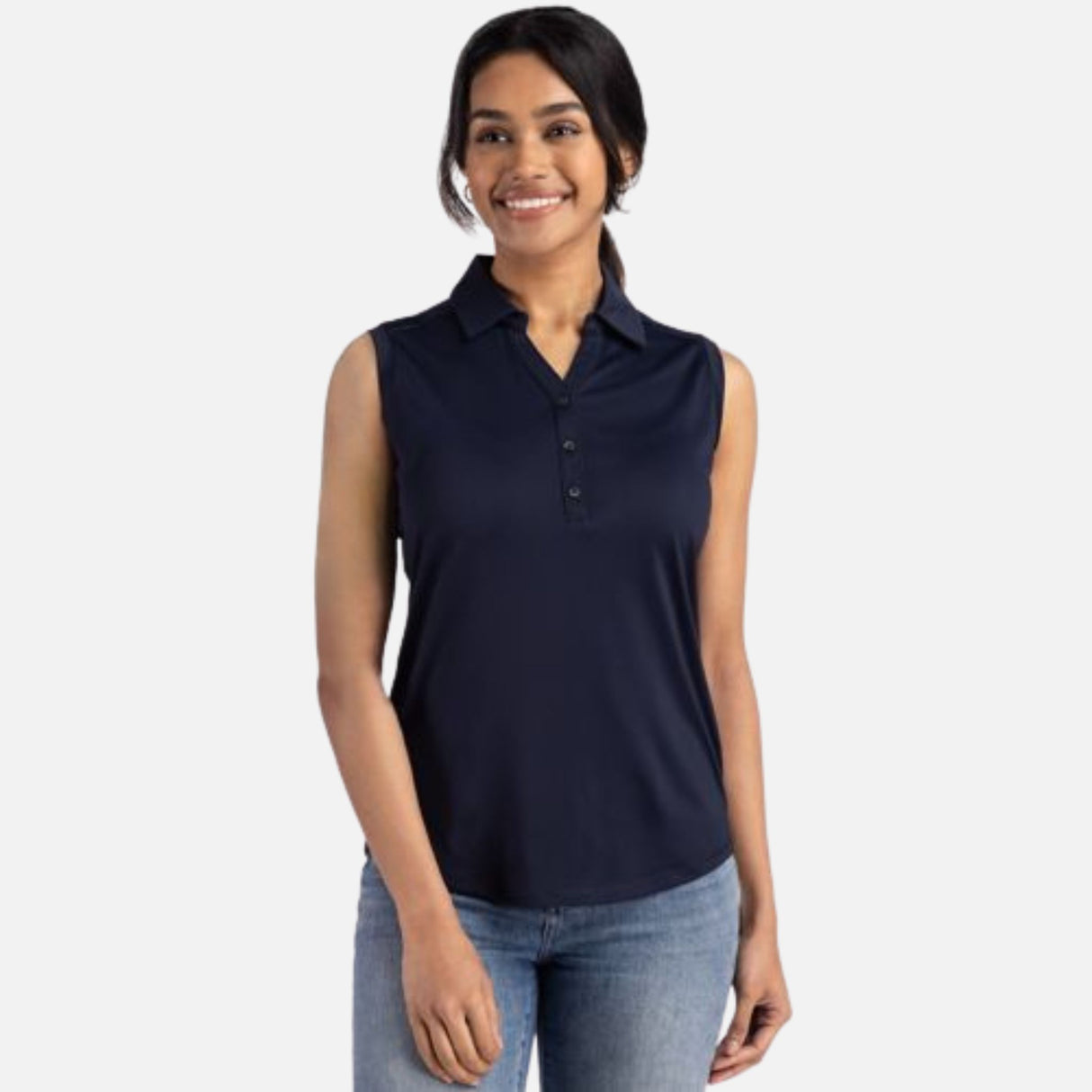 Camisole pour femme Cutter&Buck, modèle LCK00197, en coloris marine, vêtement-chandails léger et confortable.