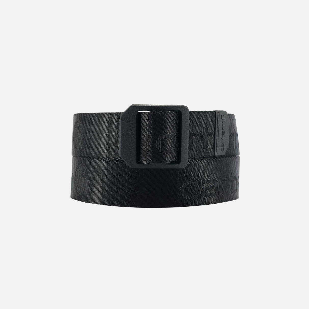 Ceinture à sangle en nylon noire Carhartt, accessoire durable avec ajustement rapide pour un style pratique et résistant.