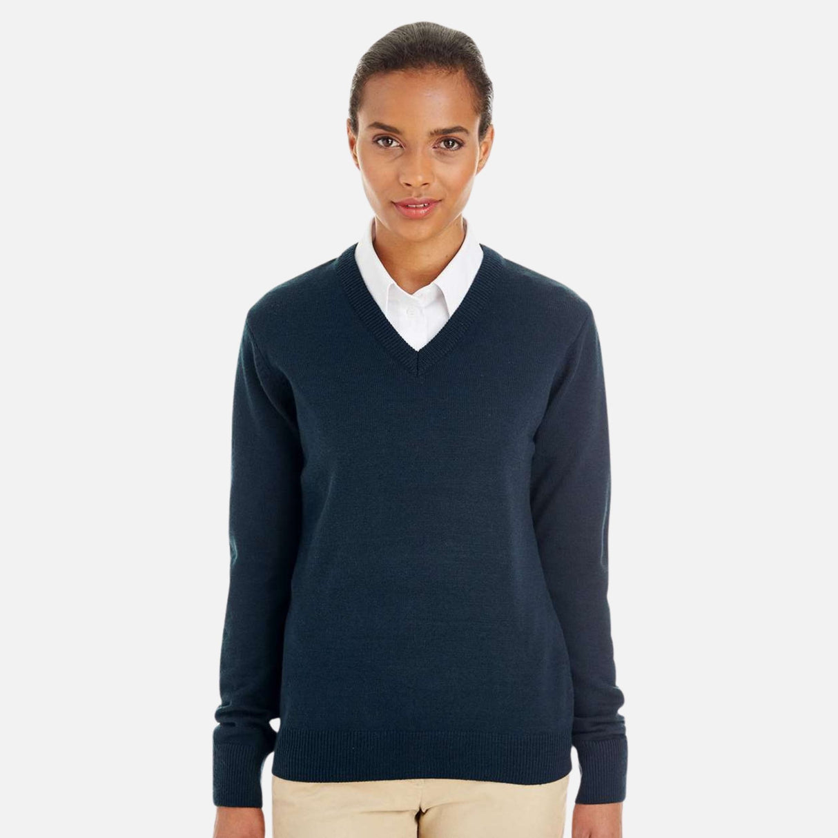 Chandail-ML-Harriton-S_S-M420W-marine-devant-mannequin