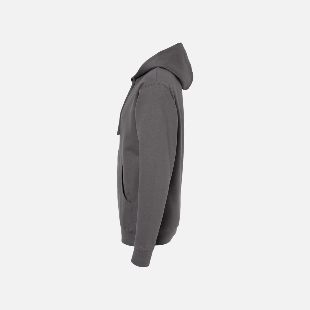Sweat à capuche zippé gris charbon de la marque Independent Trading Co., vêtement à capuche, fermeture éclair, style décontracté.