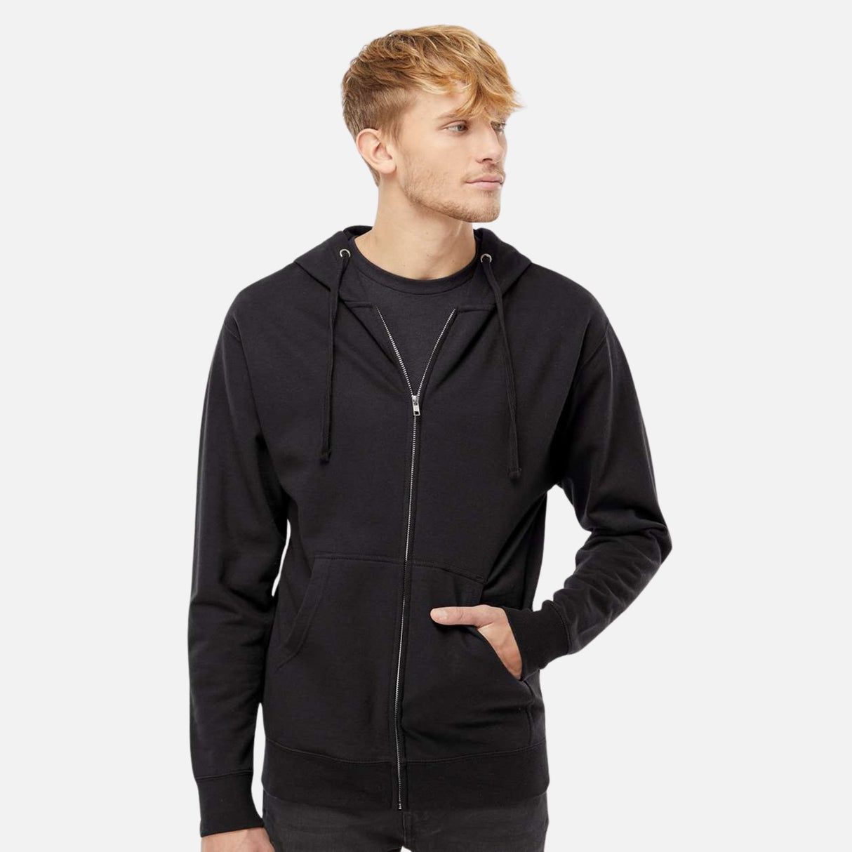 Chandail-a-capuche-zippe-Independant-S_S-SS4500Z-noir-devant-mannequin