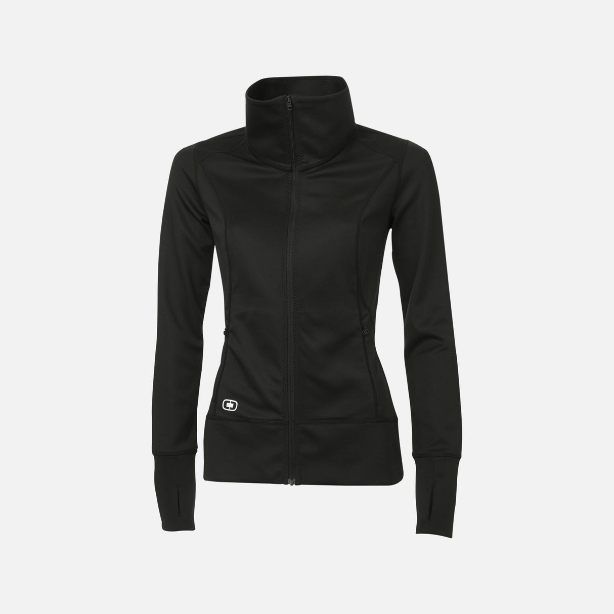 Veste légère noire OGIO LOE700 avec manches longues, vêtement de veste pour un style décontracté et confortable.