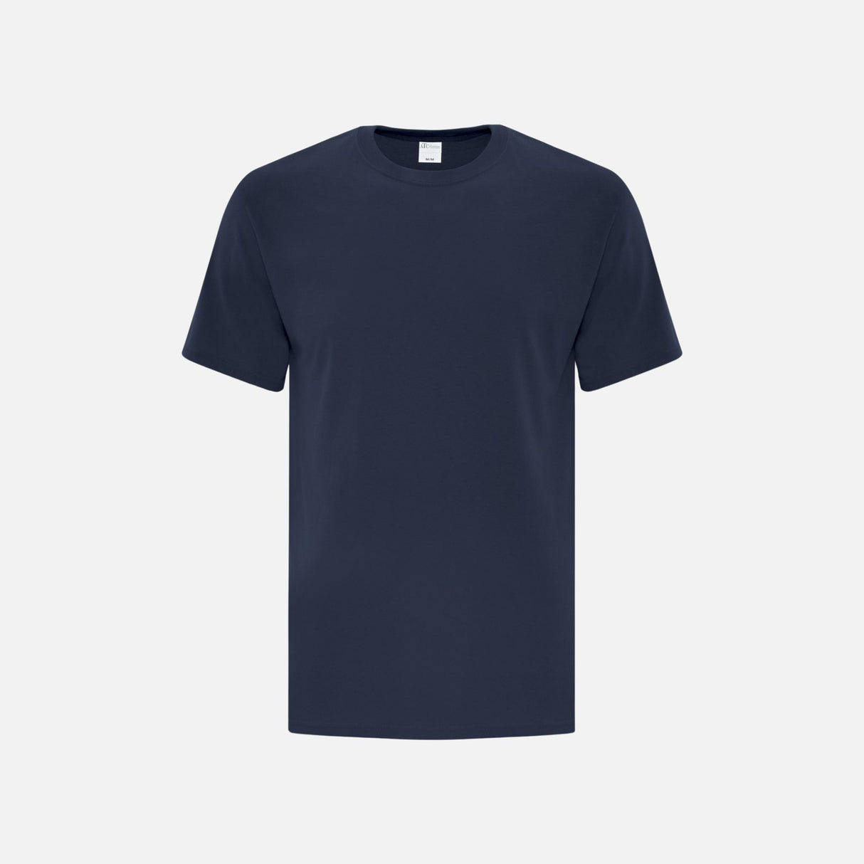 T-shirt à manches courtes ATC Everyday ATC1000 en marine, vêtement décontracté pour homme ou femme, image montrant le style simple et confortable.
