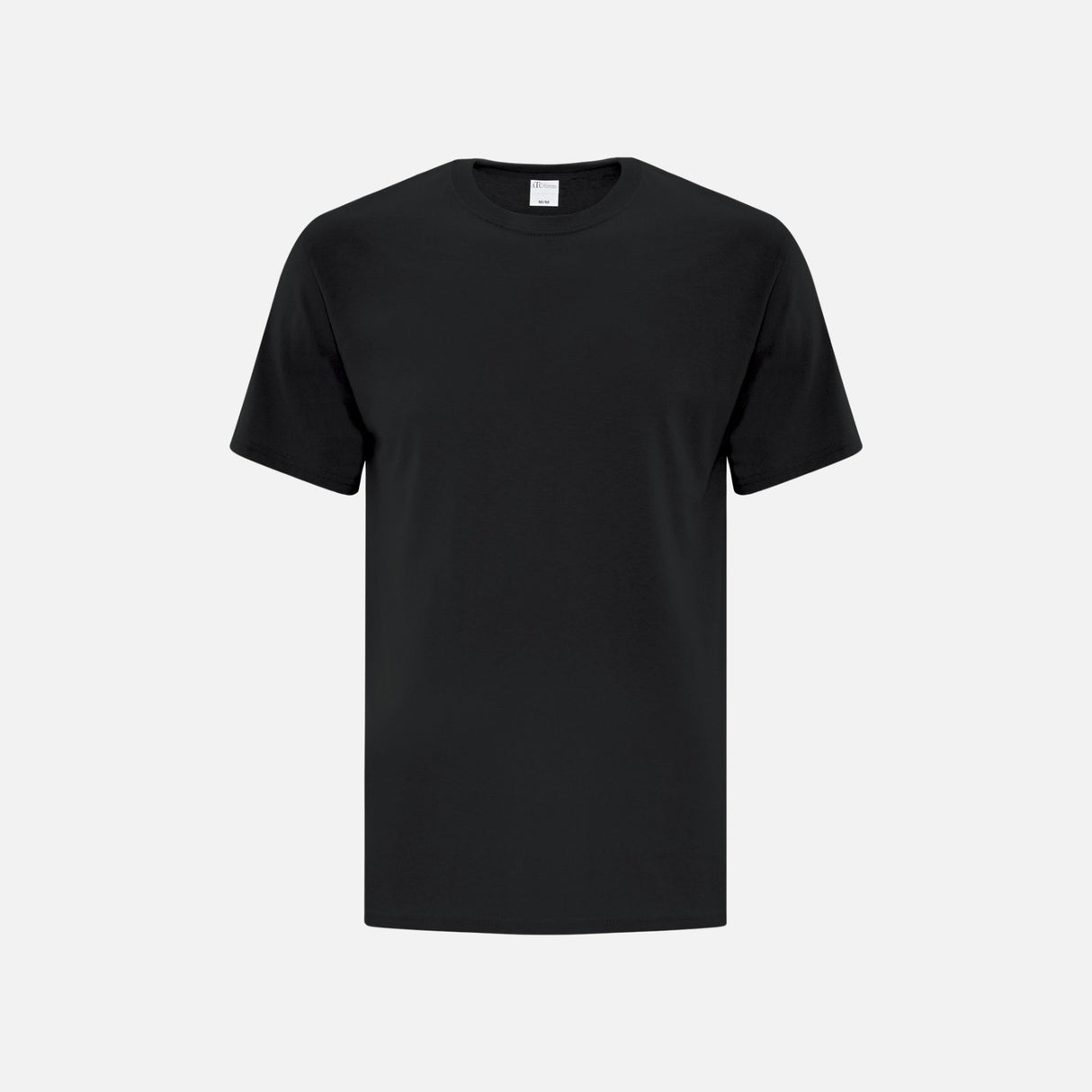 T-shirt à manches courtes noir ATC Everyday ATC1000, vêtement décontracté en coton pour homme ou femme.