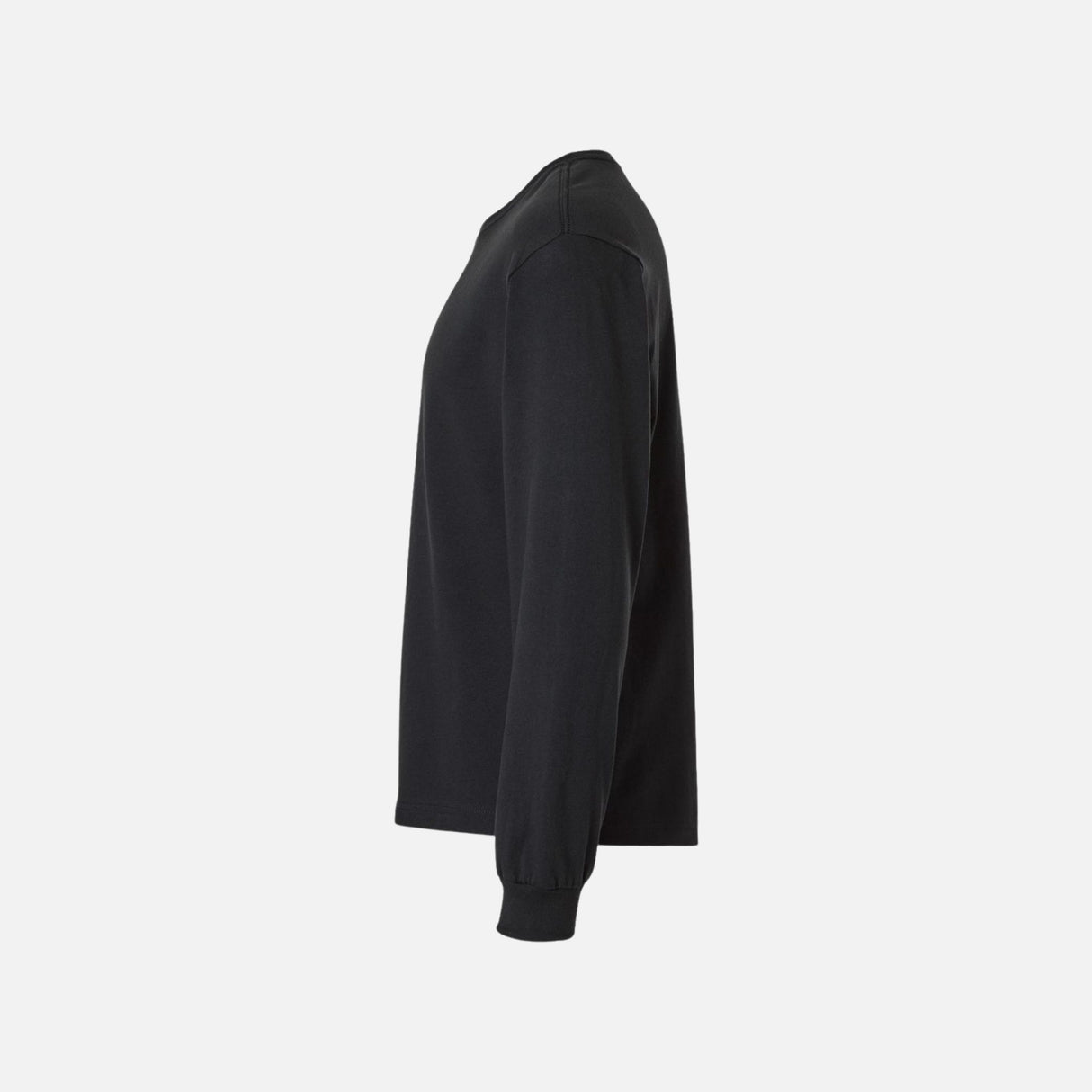T-shirt manches longues noir Bella + Canvas 3511, style vintage, en coton doux, porté sur un mannequin.