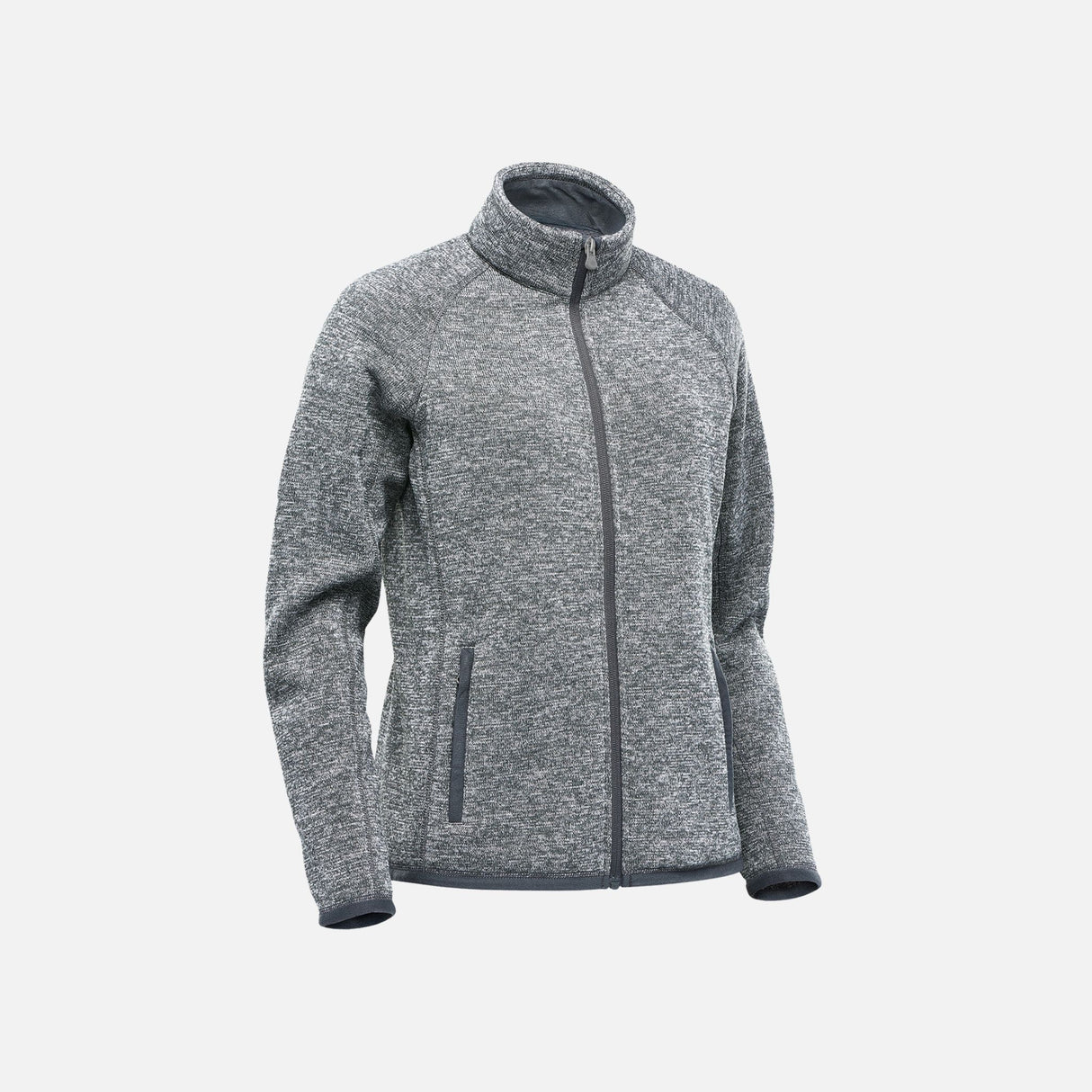 Veste polaire pour femme Stormtech FHZ-1W, veste en molleton gris avec zip, adaptée pour le confort et la chaleur.