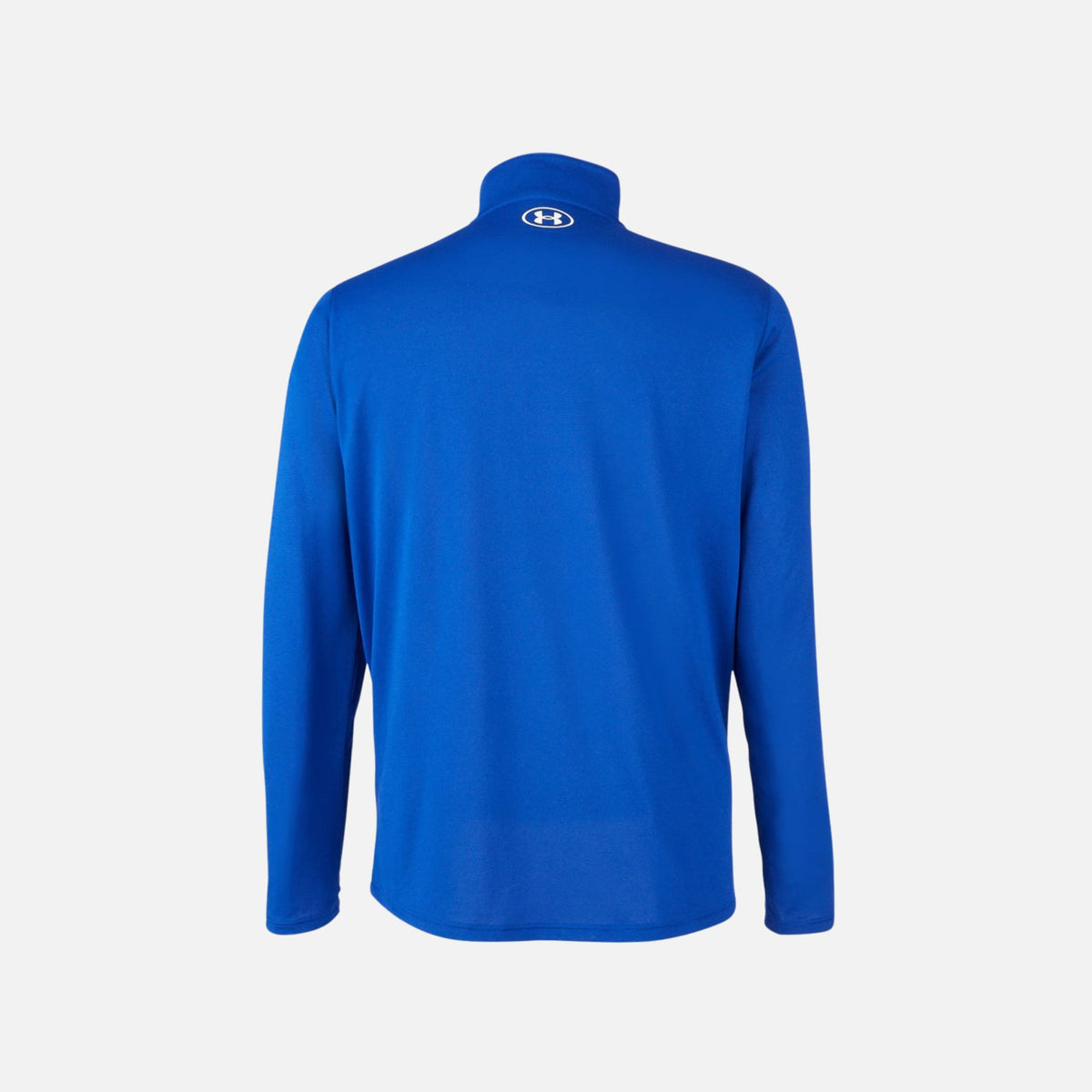 Chandail à manches longues 1/4 zip Under Armour Team Tech en bleu royal, vêtement pour homme, vue de face.