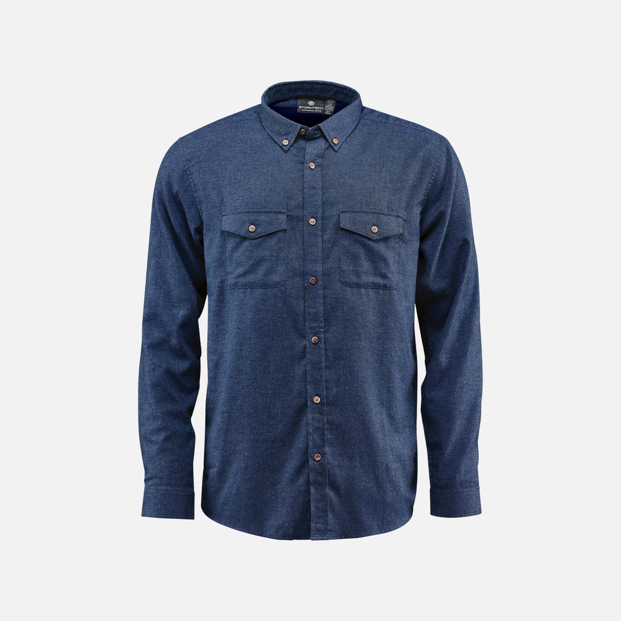 Chemise à manches longues pour homme Stormtech Cambridge marine, vêtement de bureau en tissu léger et élégants.