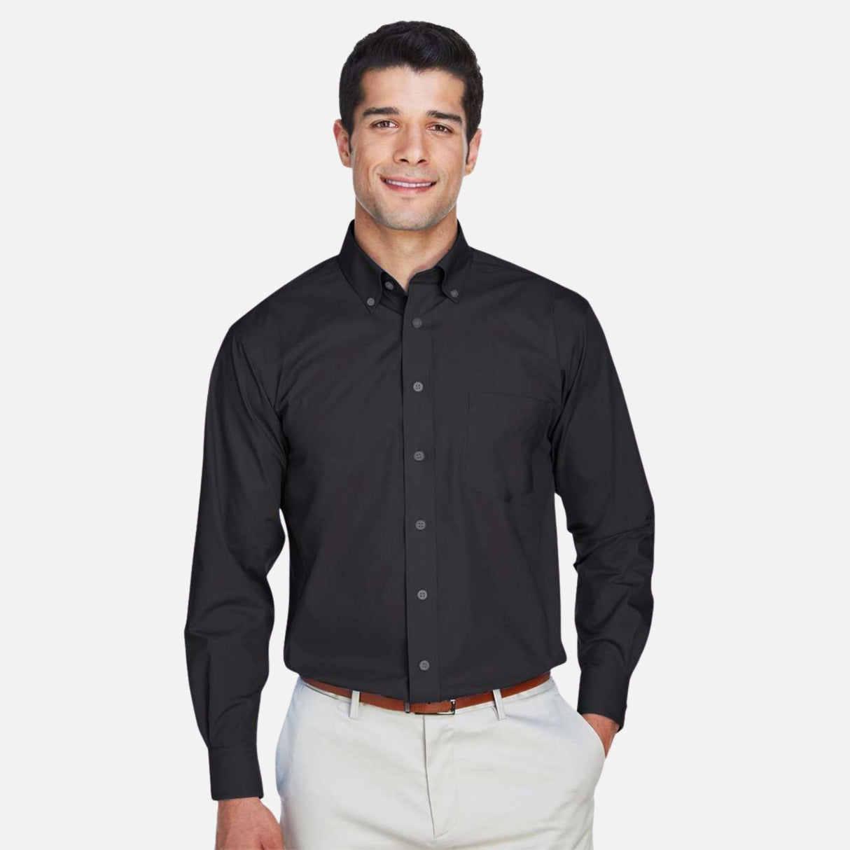 Chemise-ML-Devon_Jones-S_S-D620-noir-devant-mannequin