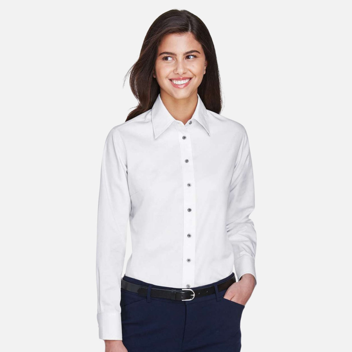 Chemise-ML-Harriton-S_S-M500W-blanc-devant-mannequin