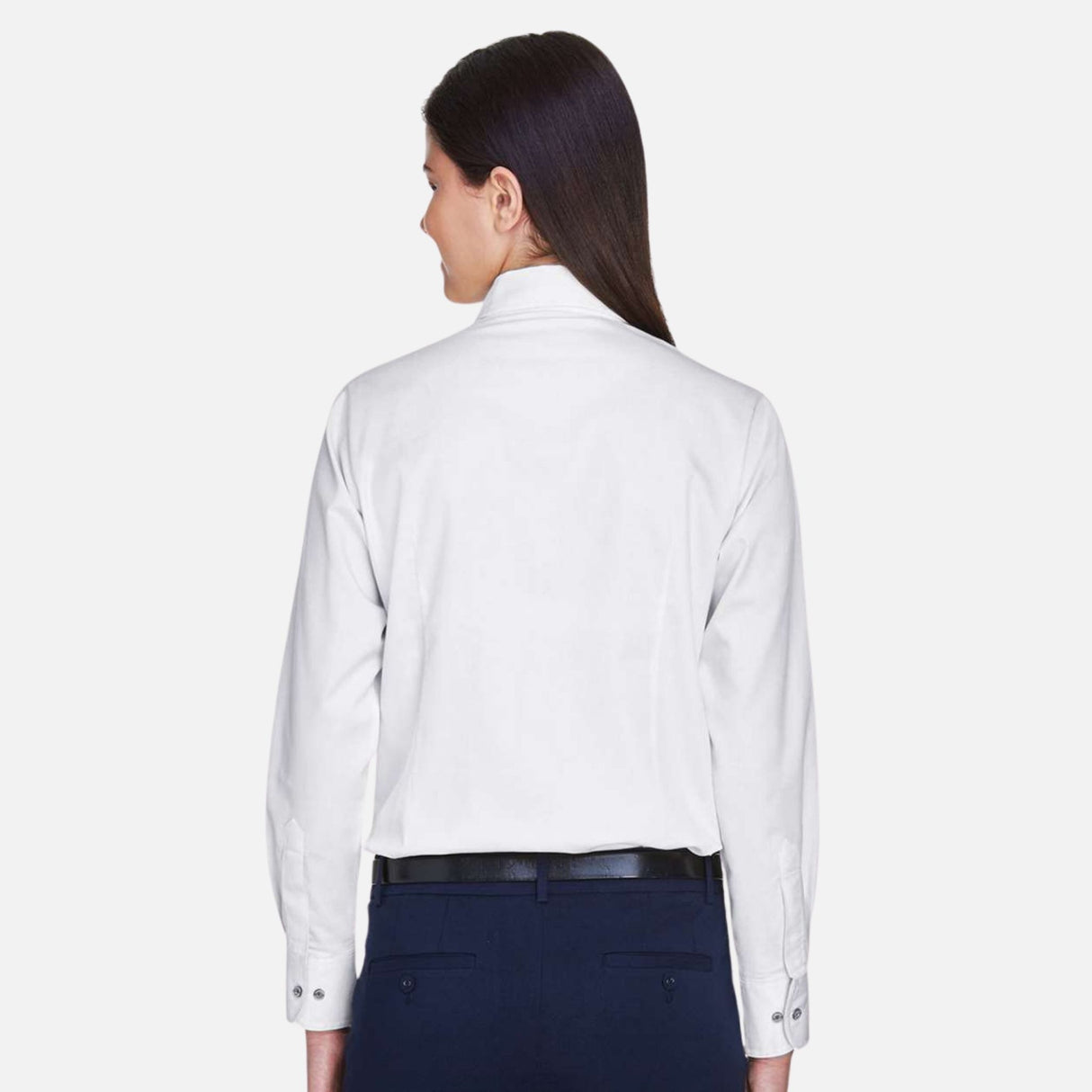 Chemise-ML-Harriton-S_S-M500W-blanc-derrière-mannequin