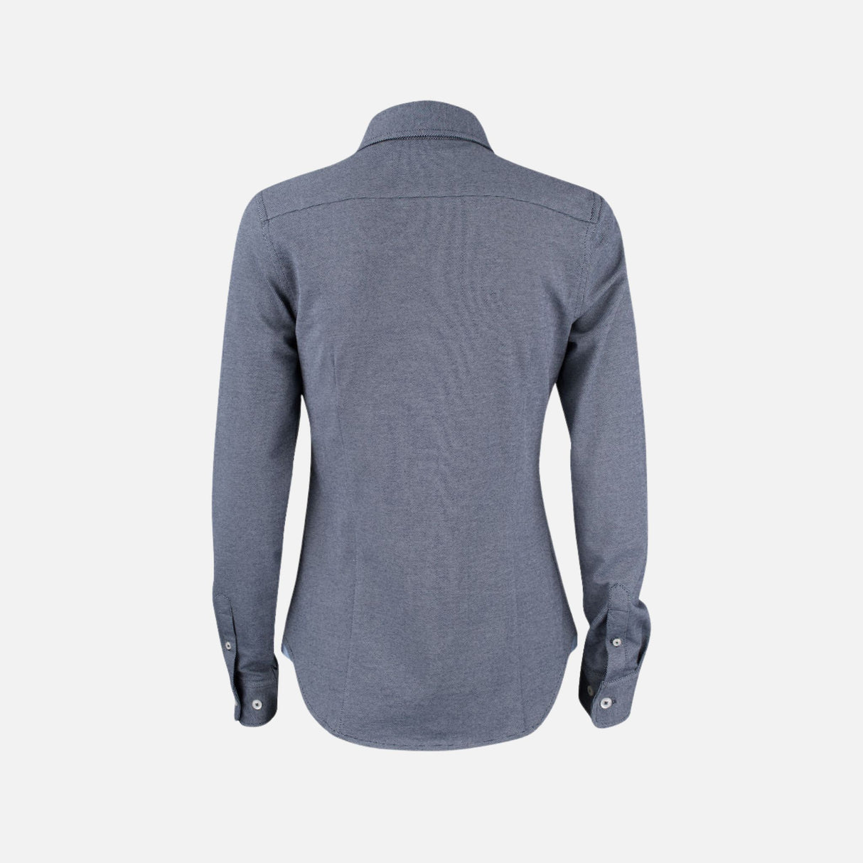 Chemise en denim marine pour femme James Harvest, à manches longues, style décontracté et moderne.