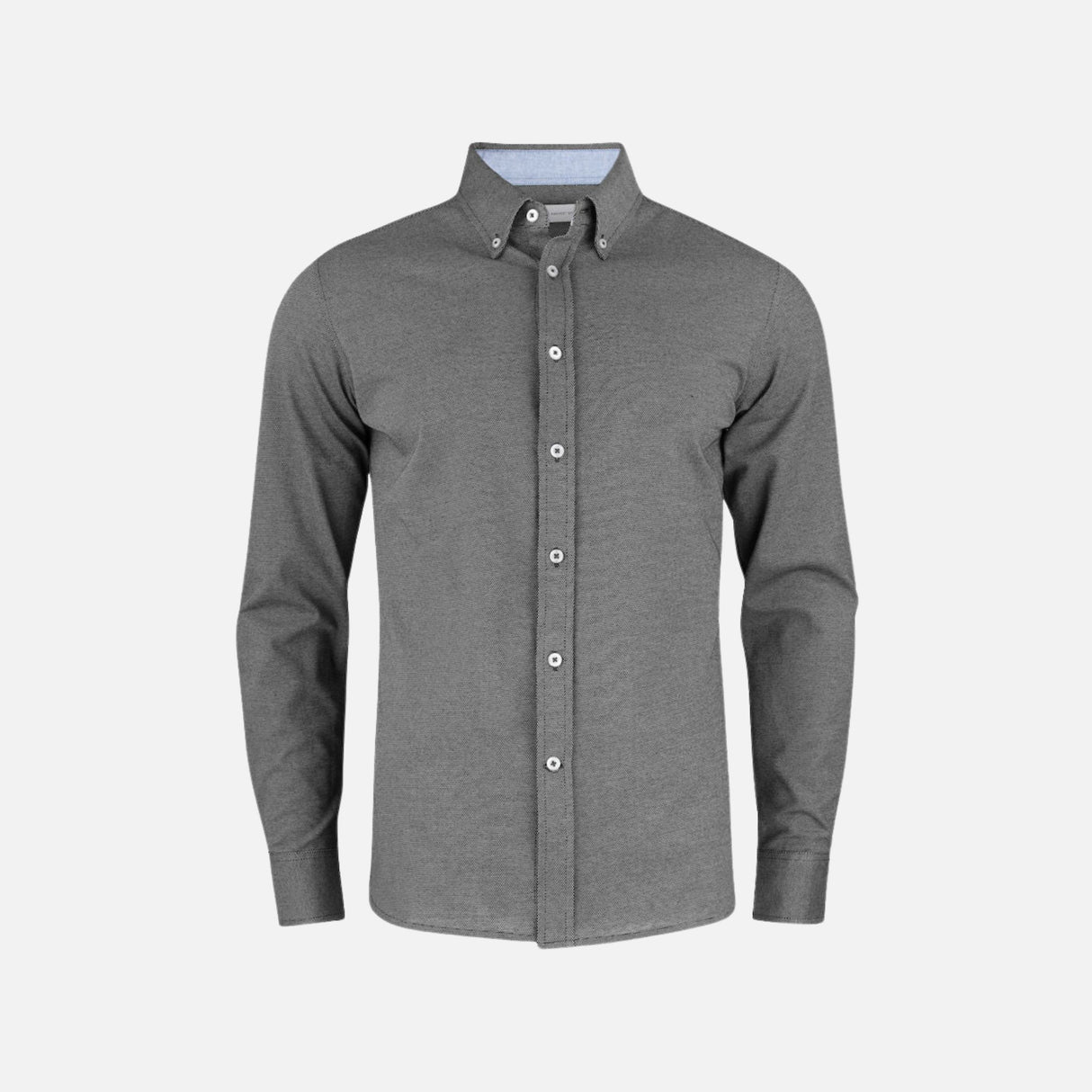 Chemise en denim à manches longues de James Harvest, noir, pour homme, détails visibles en tissu et coupe ajustée.