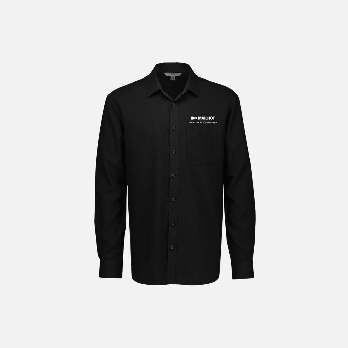 Chemise à manches longues Biz S424ML noire pour homme, vêtement de bureau élégant et confortable.