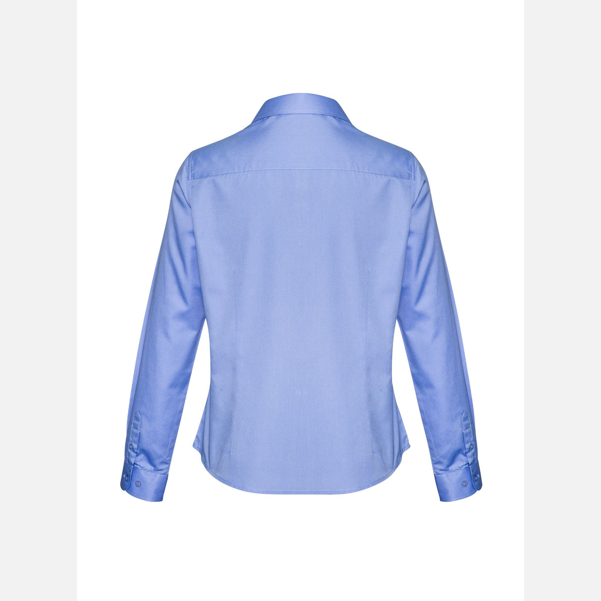 Chemise à manches longues pour femme Biz, modèle S522LL, en tissu bleu, avec col classique et coupe élégante.