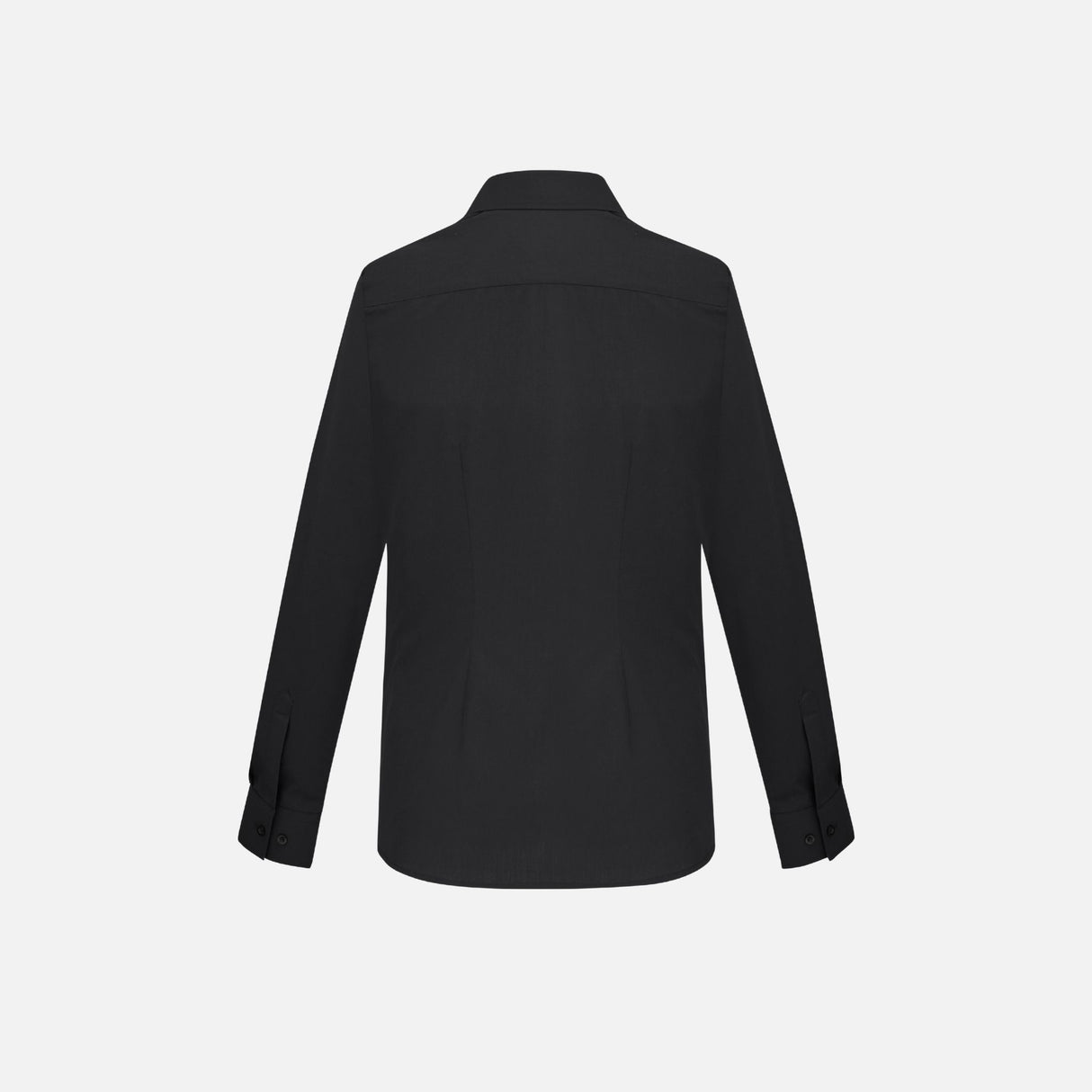 Chemise à manches longues pour femme Biz London, noire, en tissu léger, adaptée pour un style élégant et décontracté.