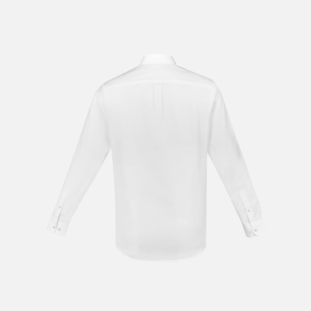 Chemise à manches longues pour homme Biz Memphis blanche, vêtement chemise en coton avec col classique et boutons devant.