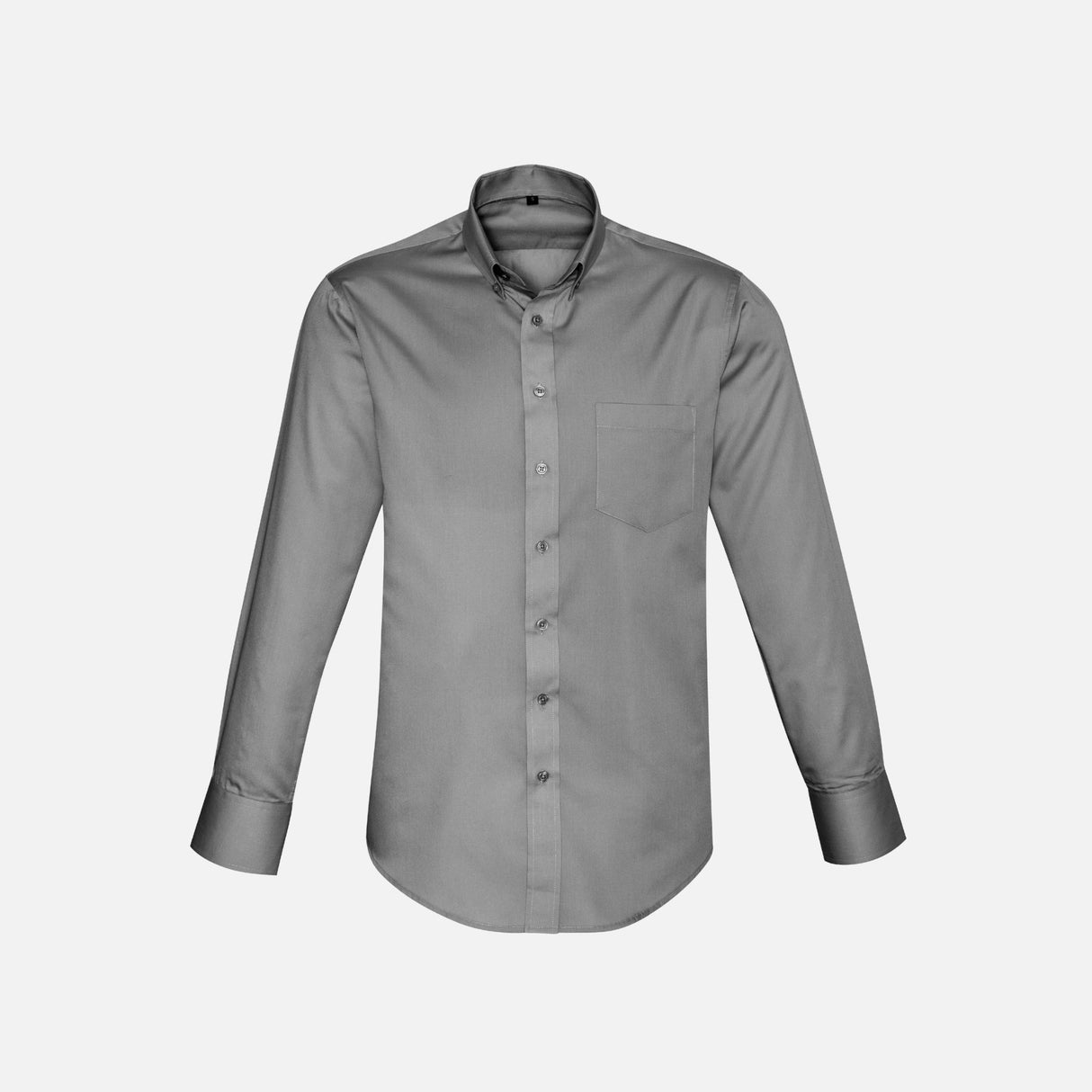 Chemise à manches longues pour homme Biz S522ML en gris, vêtement de chemise corpo, style élégant et moderne.