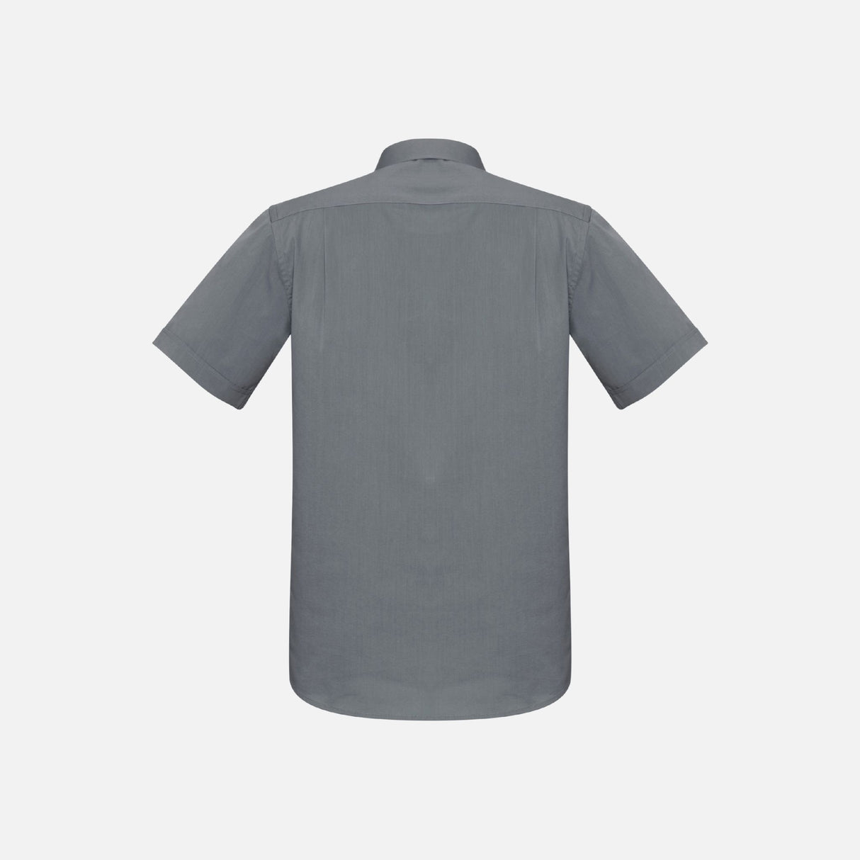 Chemise à manches courtes pour homme Biz Monaco gris, vêtement chemise corpo, vue de face avec col et boutons visibles.