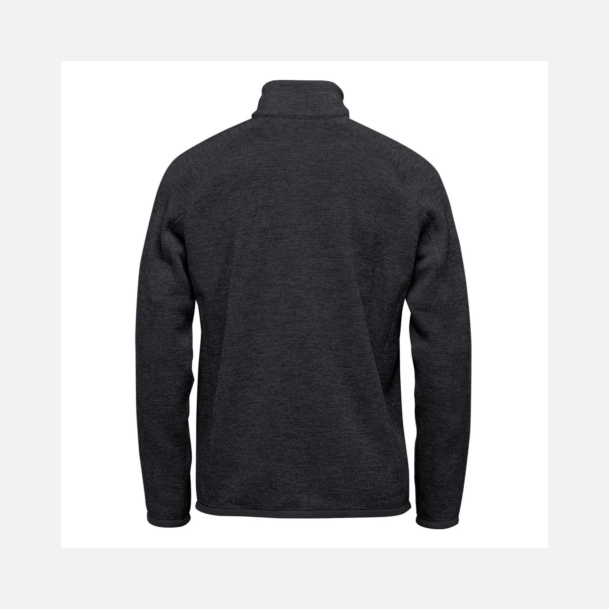 Veste polaire pour homme Stormtech, vêtement manteaux, couleur noire, détail de la texture en polaire, style décontracté.