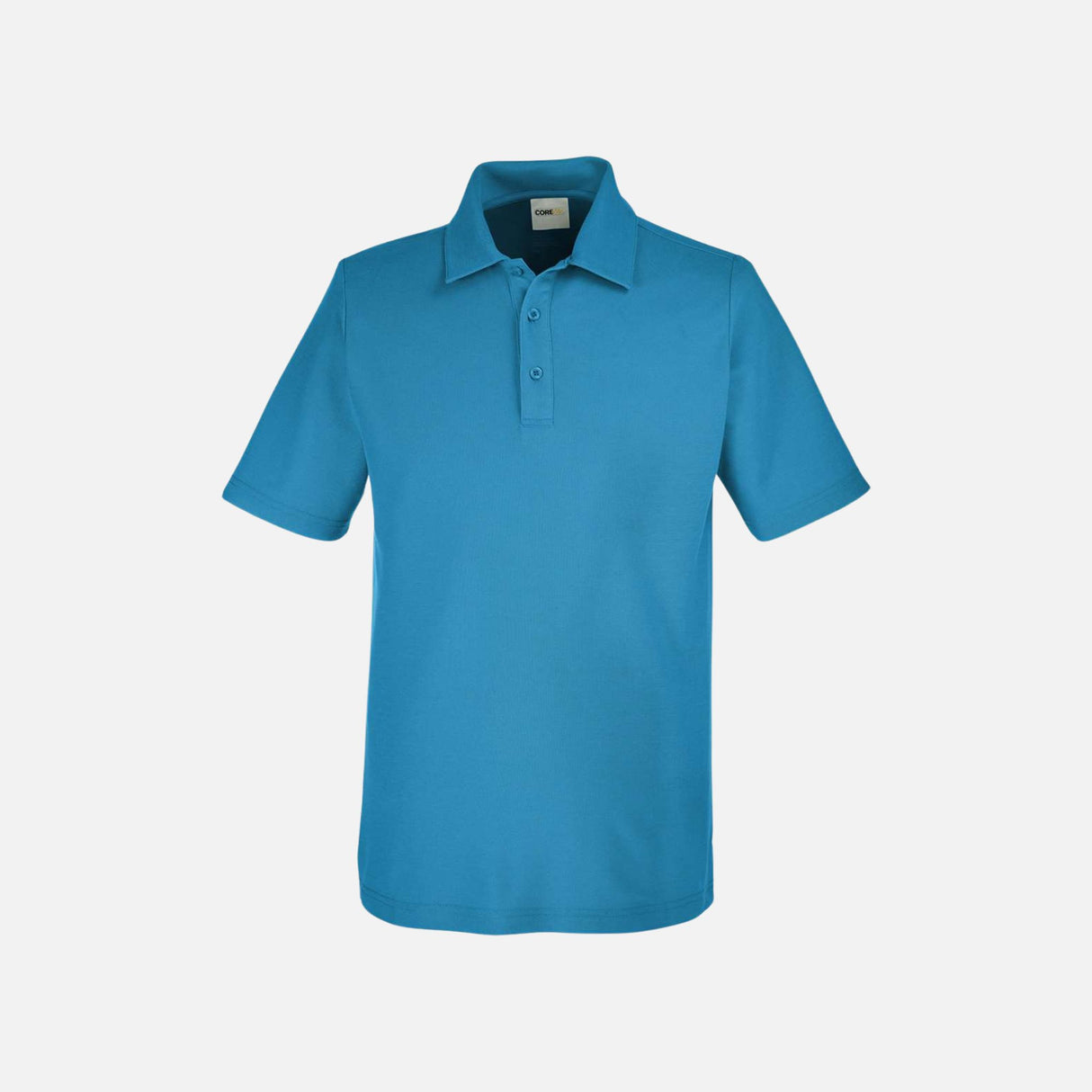 Polo Fusion ChromaSoft Core365, vêtement polo pour corps, en tissu coloré avec col et boutons visibles.