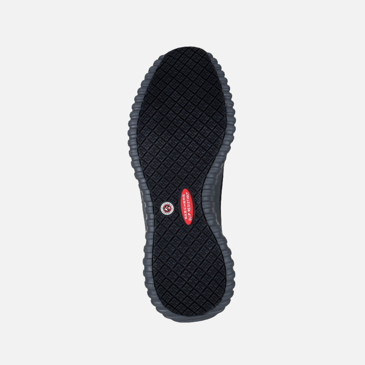 Espadrille de sécurité Skechers, souliers slip-on avec semelle antidérapante, noir, pour le travail et la sécurité.