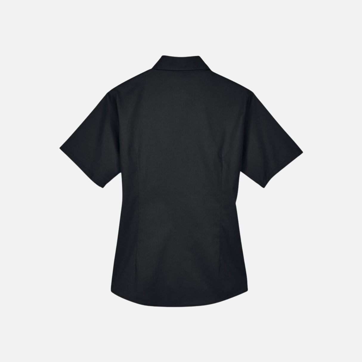 Chemise à manches courtes Harriton M500SW en noir, vêtement pour homme, vue de face avec col et boutons apparents