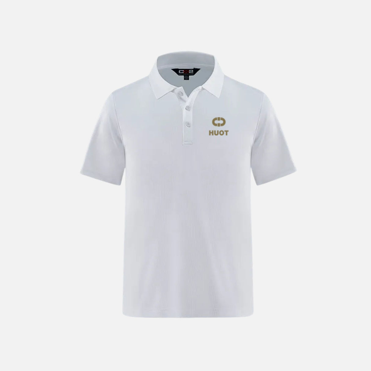 Polo à manches courtes blanc Canada Sportswear, modèle S05785, en tissu léger et respirant, porté sur mannequin.