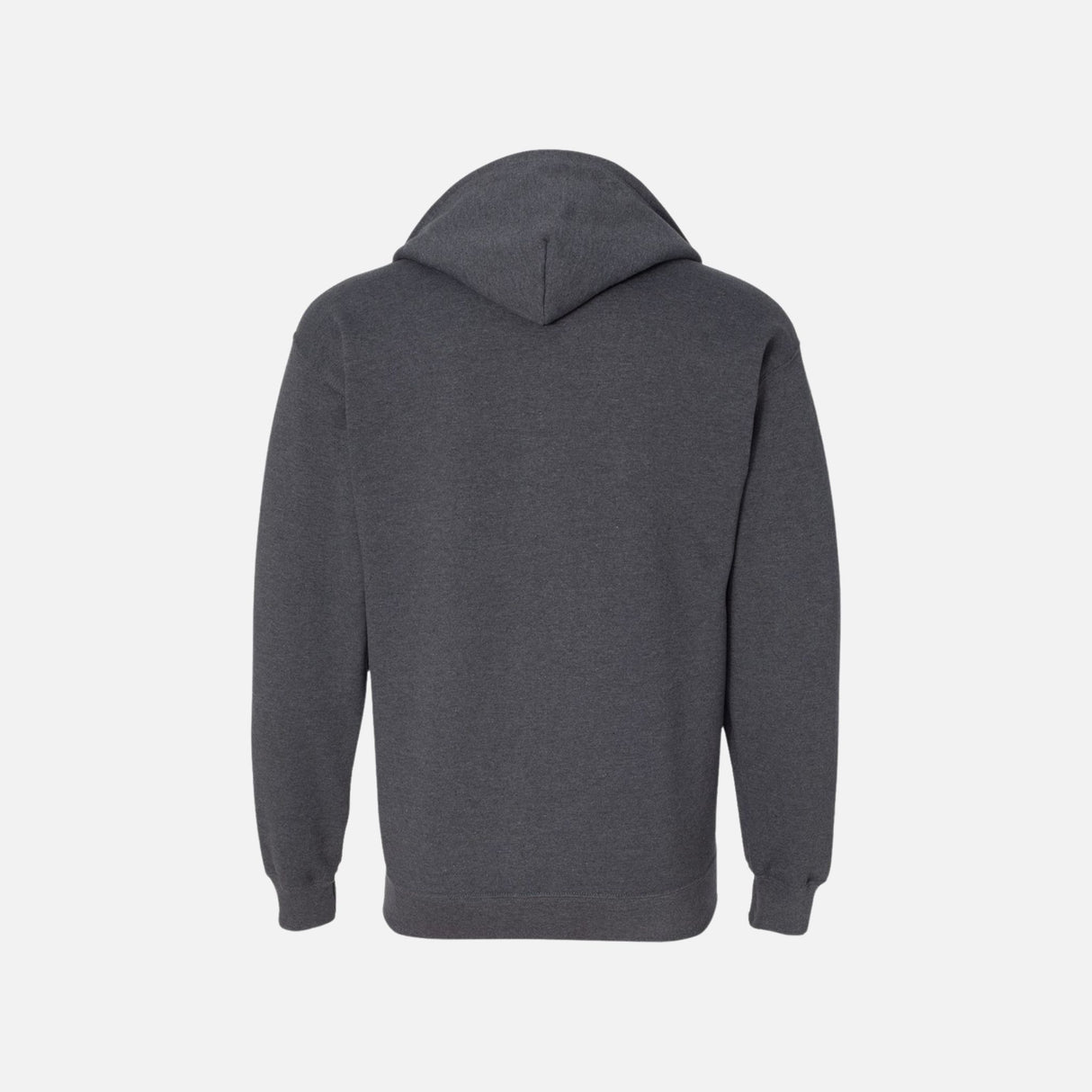 Chandail à capuchon zippé Gildan en gris foncé, vêtement pour corps, vue de face, tissu doux et coupe moderne.
