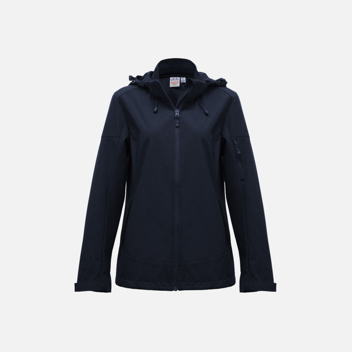 Manteau coquille pour femme Biz Atlas, manteau d'extérieur marine avec coupe élégante et tissu imperméable.
