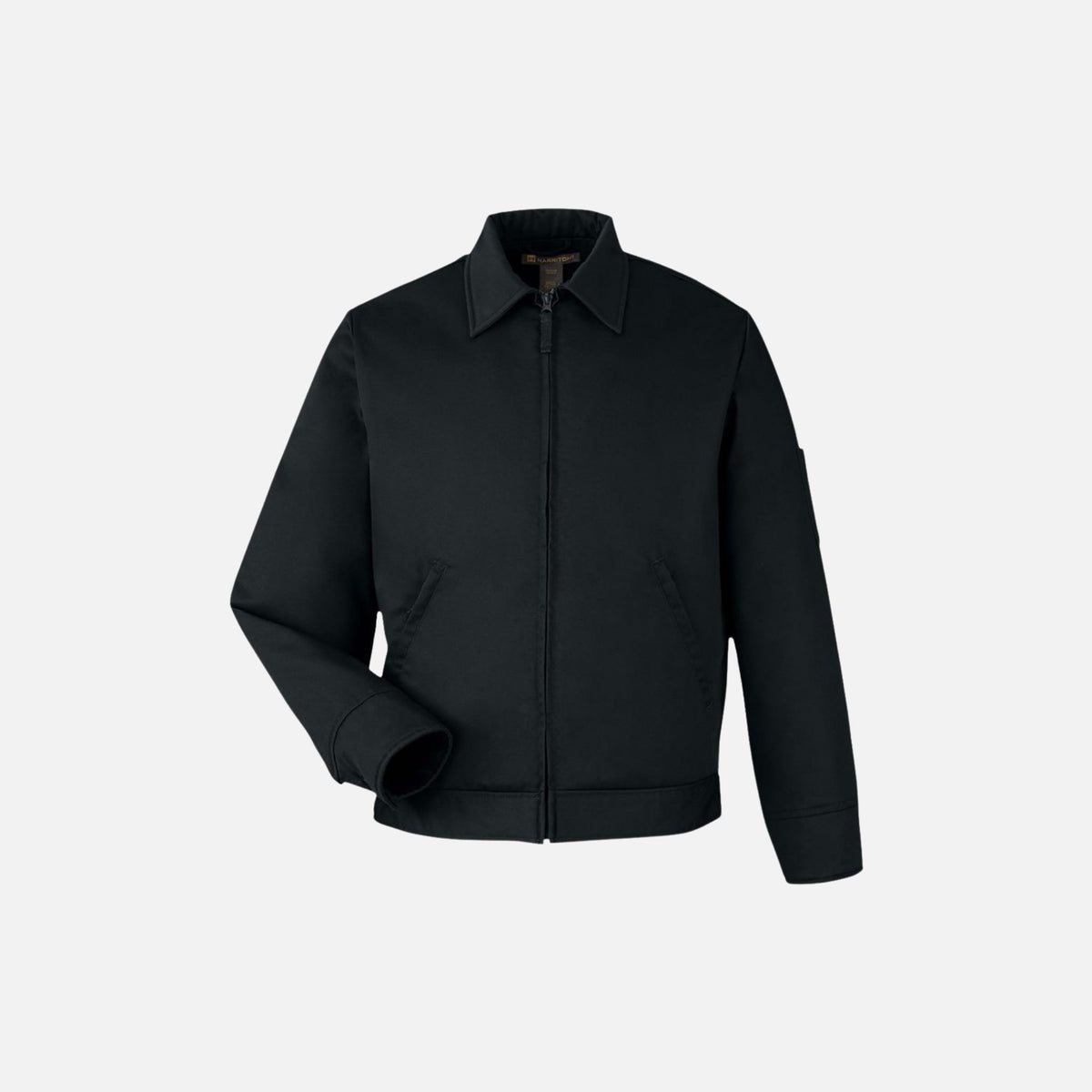 Veste matelassée noire unisexe Harriton, style classique, idéale pour la chaleur et le confort en vêtements-manteaux.