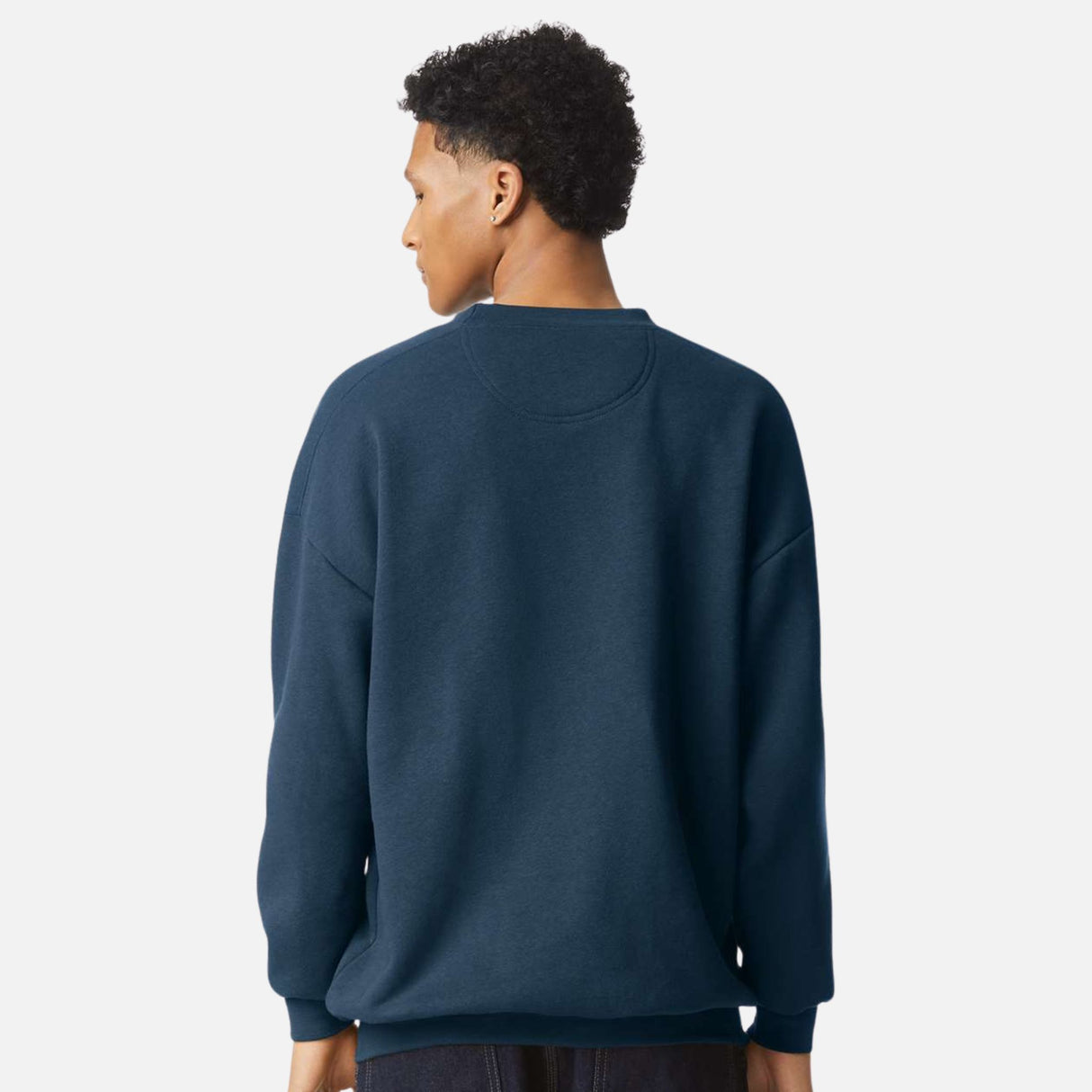 Molleton à col rond unisexe American Apparel RF496 en coton bleu, vêtement confortable et décontracté pour tous.
