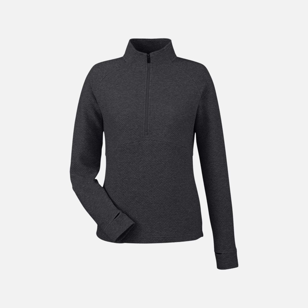 Molleton-quart-zippe-femme-NorthEnd-S_S-NE725W-noir-cendre-devant