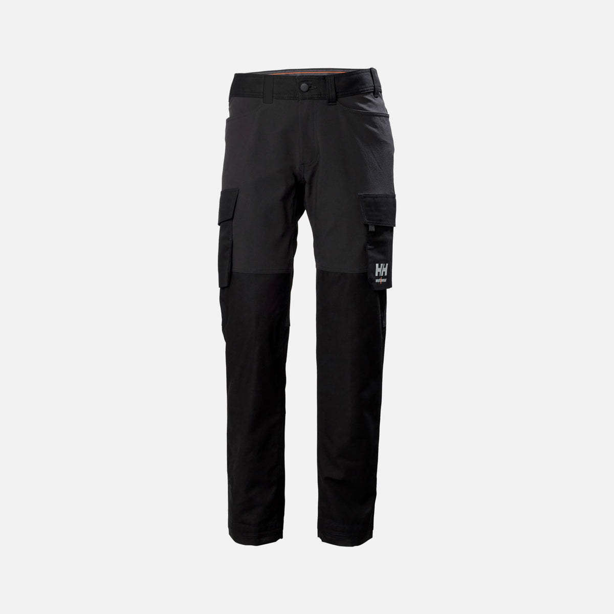 Pantalon cargo noir Helly Hansen Oxford 4x, vêtement de travail confortable et pratique pour la mobilité.