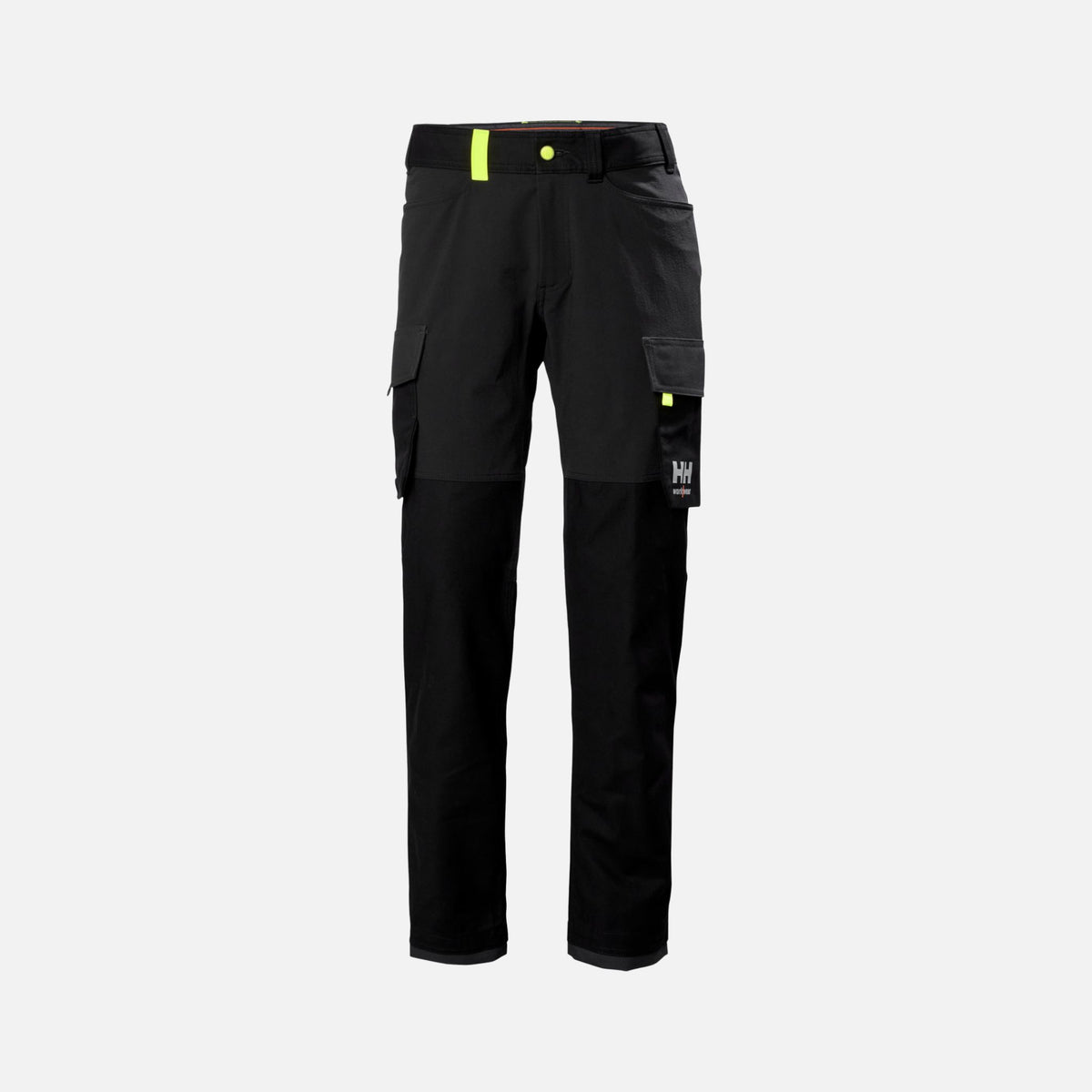 Pantalon cargo noir Helly Hansen Oxford 4x, vêtement de travail confortable et pratique pour la mobilité.