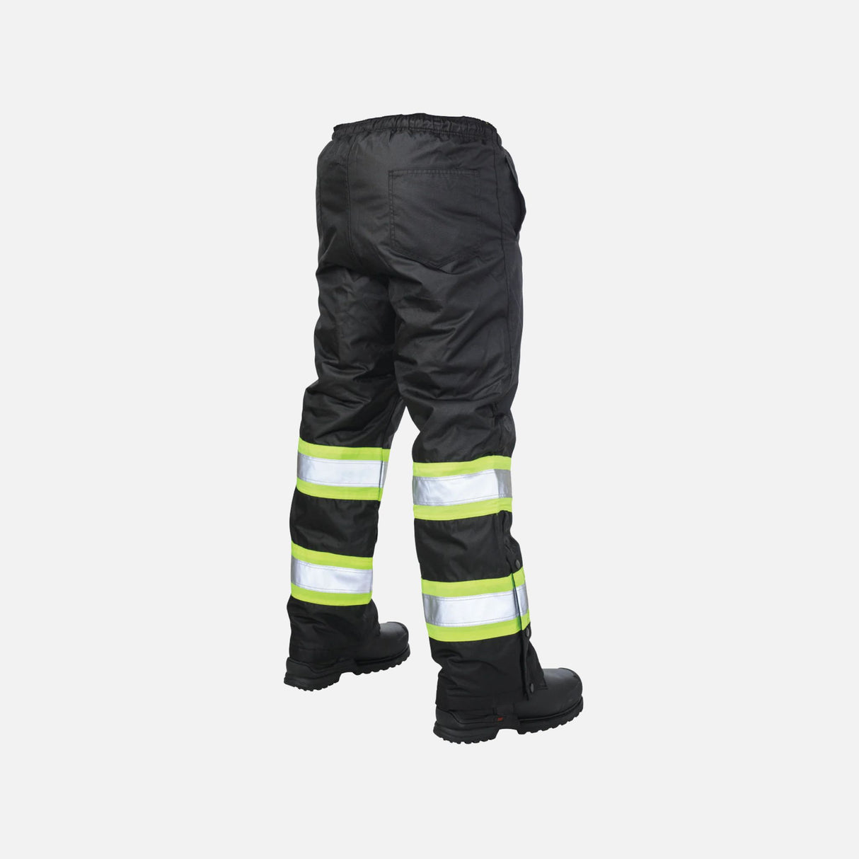 Pantalon de sécurité en poly-oxford isolé Tough Duck noir, vêtement de sécurité visibilité pour le travail.