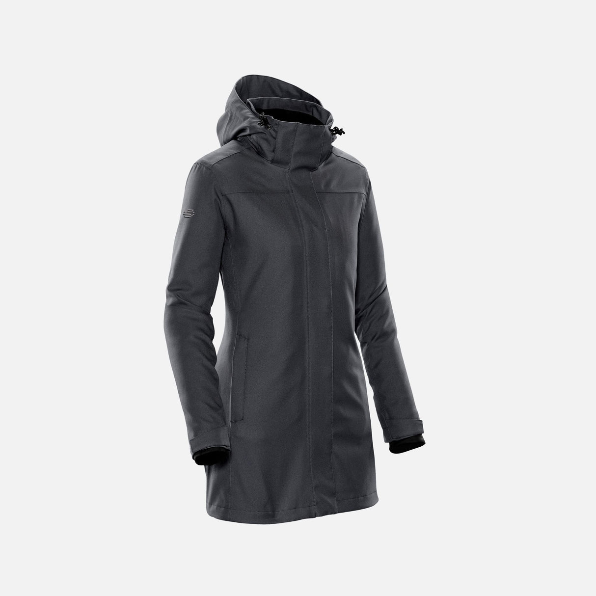 Parka 3-en-1 pour femme Avalante Stormtech en tissu carbone, style chaud et pratique pour l'hiver.