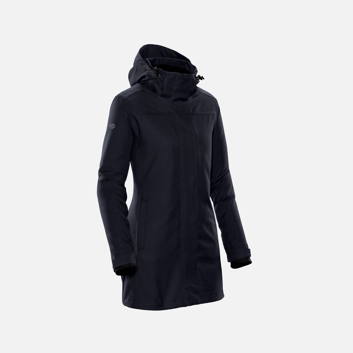 Manteau 3-en-1 pour femme Stormtech, parka marine avec doublure amovible, vêtement d'hiver polyvalent et chaud.