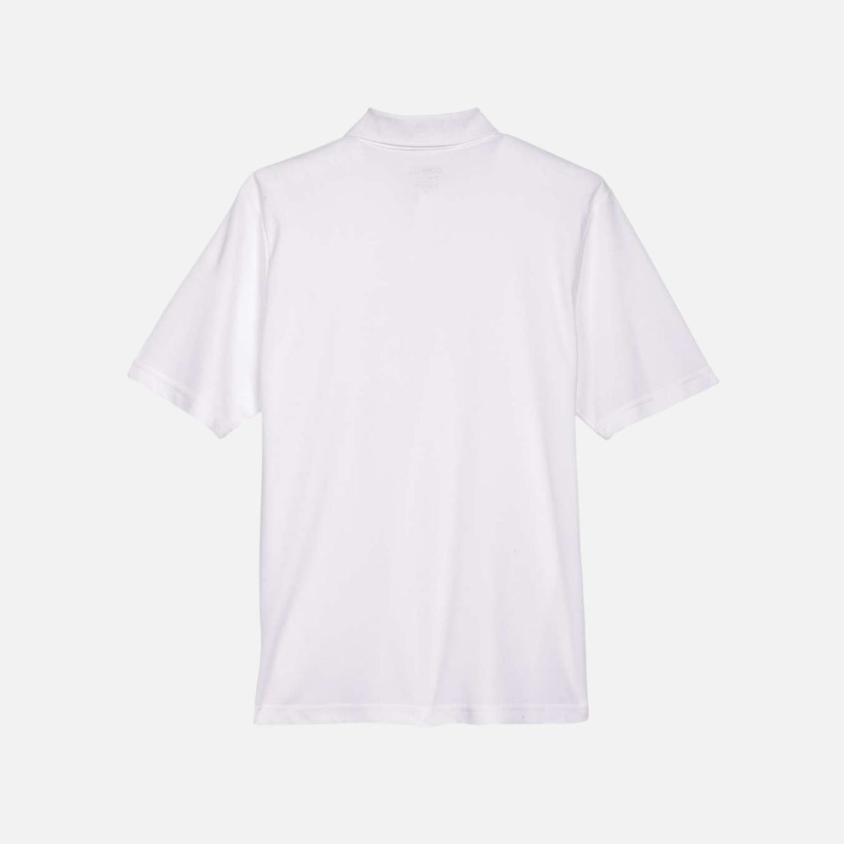 Polo performance blanc pour homme Core365, vêtement polo en coton avec logo sur la poitrine, détails modernes.