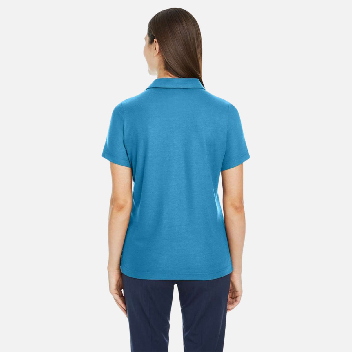 Polo Fusion ChromaSoft Core365 bleu pour homme, vêtement polo en tissu confortable, vue de face.