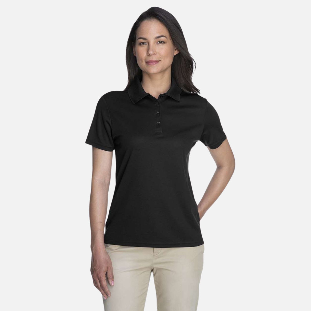 Polo-MC-femme-Core365-S_S-78181-noir-devant-mannequin