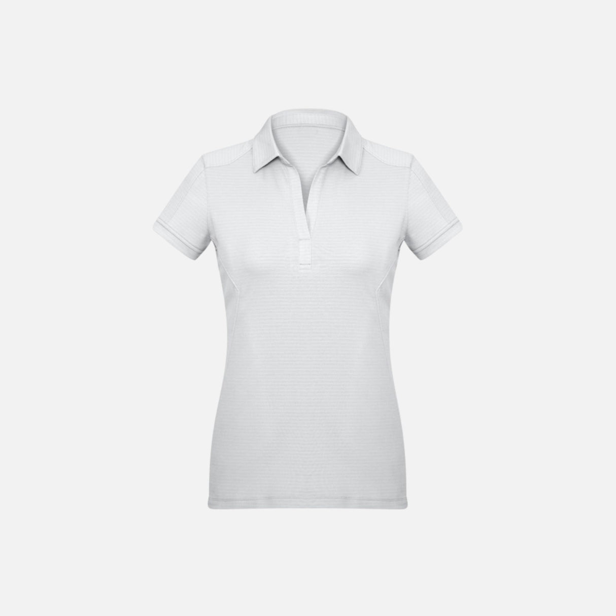 Polo à manches courtes pour femme Biz P706LS blanc, vêtement polo corp pour look décontracté et élégant.