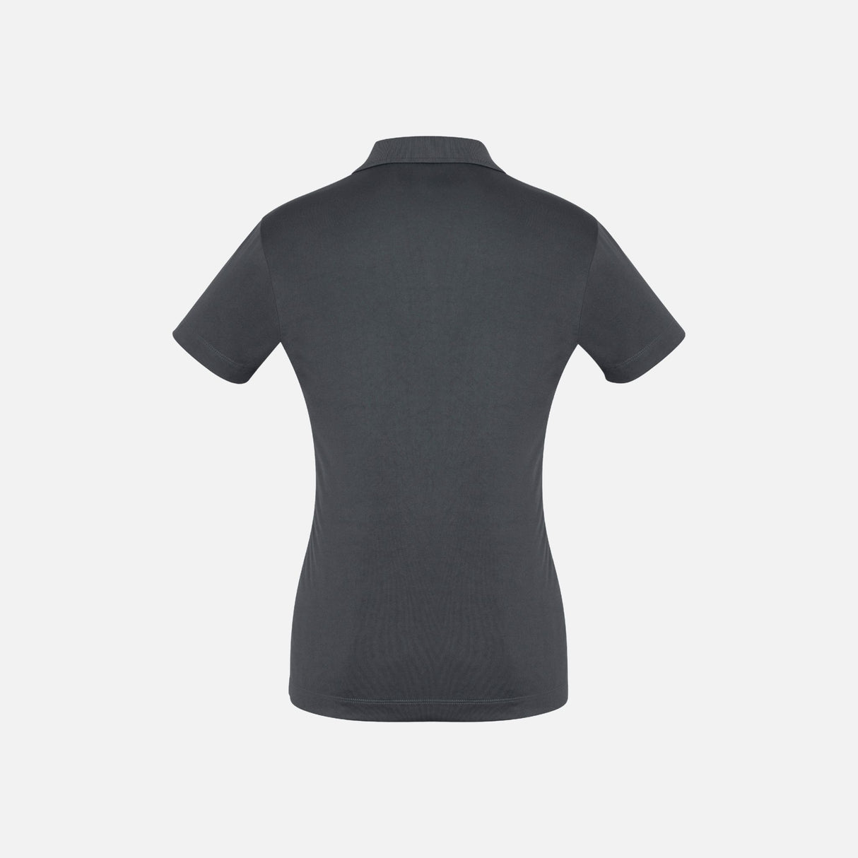 Polo à manches courtes pour femme Biz, vêtement polo corp, en gris, tissu léger et confortable, look élégant et décontracté.